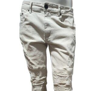 Spark Ivory Men's Stretch Skinny Jeans Premium Denim Studio Collection 34/30